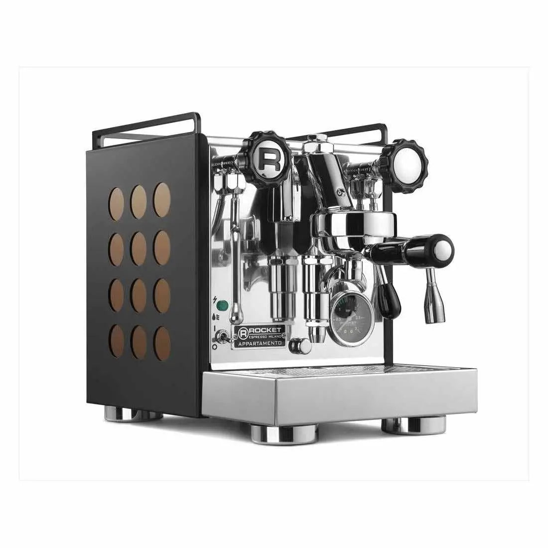 Appartamento espressokone - Lämpövaihdin - Rocket Espresso - Musta/Kupari - Barista ja Espresso