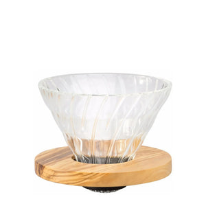 Lasinen kahvinsuodatin V60 02 - Oliivipuu HARIO