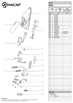 Macap Gaffelstöd M2D M2M - Reservdel OEM nummer: C00020111